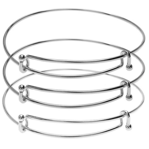 Great Selection 3 Expandable Bangle Bracelets with Double Loops Build Your Designs 
